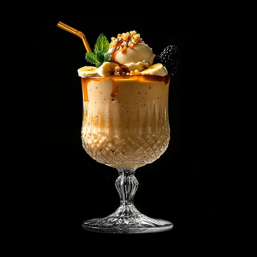 банан с пломбиром и соленой карамелью smoothie